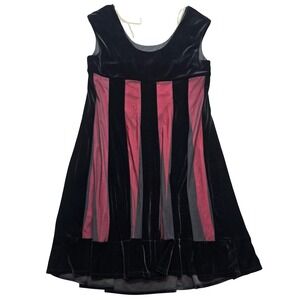Connected Woman Velvet Mesh Paneled Dress Black Burgundy 18W